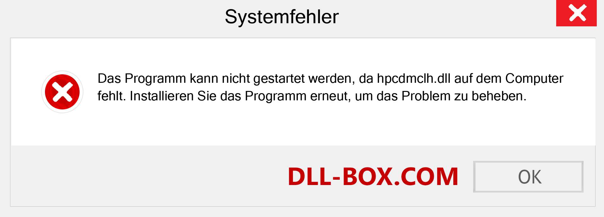 hpcdmclh.dll-Datei fehlt?. Download für Windows 7, 8, 10 - Fix hpcdmclh dll Missing Error unter Windows, Fotos, Bildern