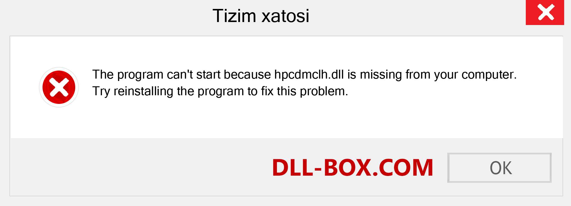 hpcdmclh.dll fayli yo'qolganmi?. Windows 7, 8, 10 uchun yuklab olish - Windowsda hpcdmclh dll etishmayotgan xatoni tuzating, rasmlar, rasmlar